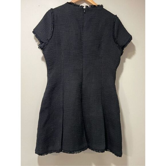 Cinq à Sept Women's Black Nova Tweed Short Sleeve Fit & Flare Dress Size 14 NWOT - Picture 8 of 11